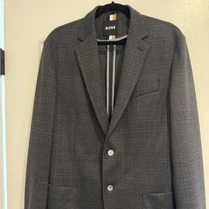 Boss Charcoal Checkered Sport Coat